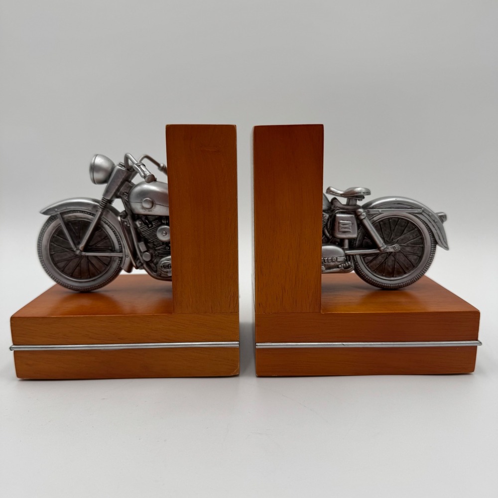Hallmark Harley Davidson 1957 XL Sportster Bookends Set of 2 Motorcycle 2003 - Picture 2 of 15